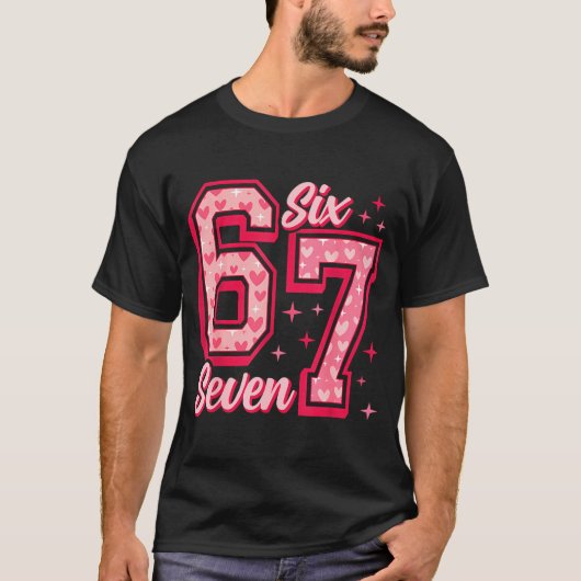 T-shirt Funny 6 7 Six Seven Meme Saying Valentine Couple M (Devant)