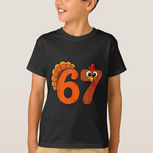 T-shirt Funny 6 7 Six Seven Meme Thanksgiving Turkey Holid (Devant)