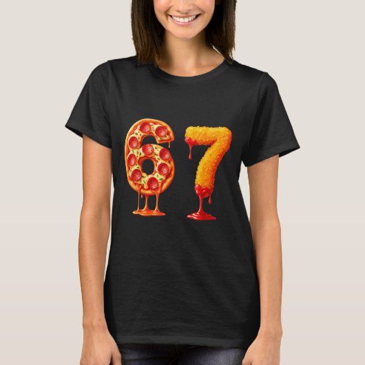 T-shirt Funny 6 7 Zza Nugget Meme Six Seven 67 Food Lovers (Devant)