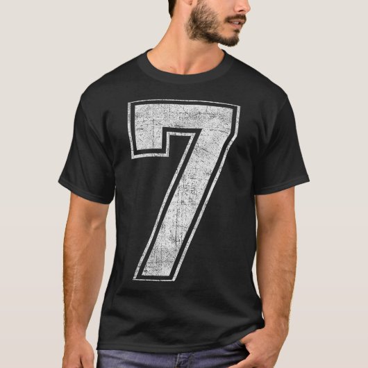 T-shirt Funny 7 Number Seven Graphic Group Halloween Birth (Devant)