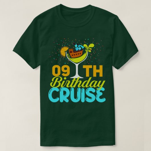 T-shirt Funny 9e croisière d'anniversaire (Design devant)