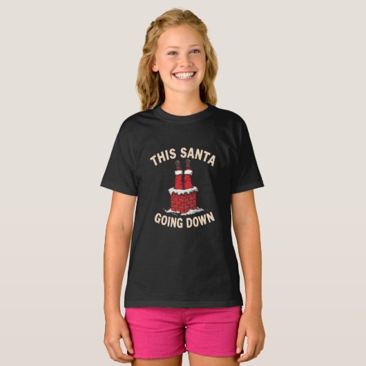 T-shirt Funny Adult Santa Loves Going Down Christmas Humor (Devant entier)