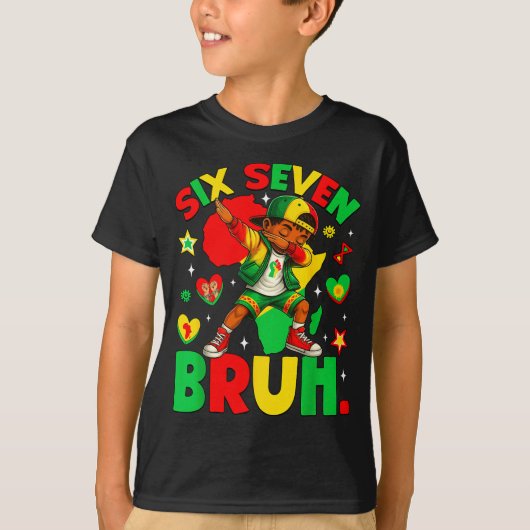 T-shirt Funny African Black Dabbing Bruh Seven History Ame (Devant)