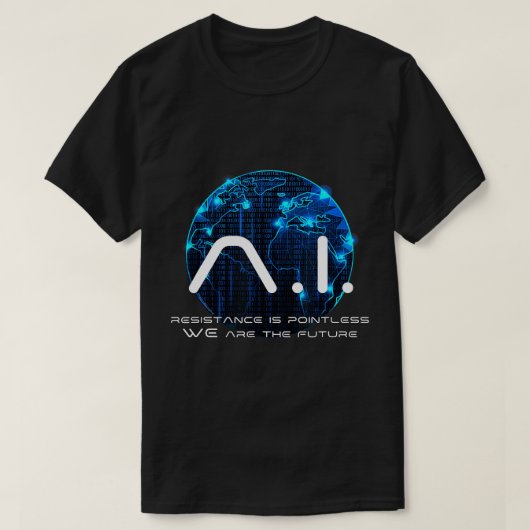 T-shirt Funny AI Singularité Conspiration Théorie Machine (Design devant)