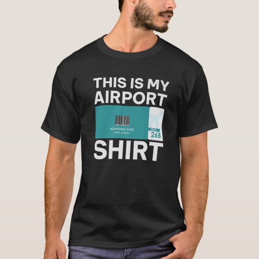 T-shirt Funny Airport Boarding Pass, Funny Traveling (Devant)