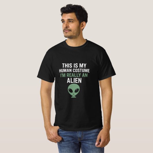 T-shirt Funny Alien Human Costume Tee (Devant entier)
