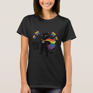T-shirt Funny Ally Chat Rainbow Gay pride Mois Lgbtq