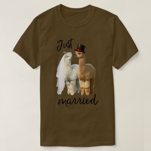 T-shirt Funny Alpaca mariée et Mariage de chambre (Design devant)