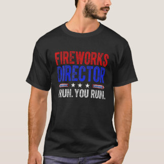 T-shirt Funny American Flag Fireworks Director Vintage 4E