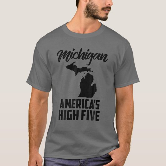 T-shirt Funny America's High Five State Of Michigan Gift M (Devant)