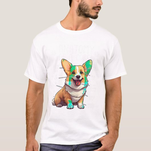 T-shirt Funny Anatomy Corgi Amoureux des chiens Pembroke W (Devant)