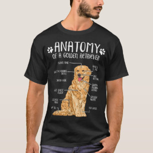 T-shirt Funny Anatomy Golden Retriever Amoureux des chiens