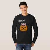 T-shirt funny and cute piggy pig boo in pumpkin bats Hallo (Devant entier)