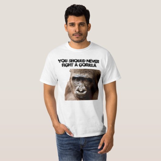 T-shirt Funny Angry Macho Gorilla Humoristique Monkey T-Sh (Devant entier)