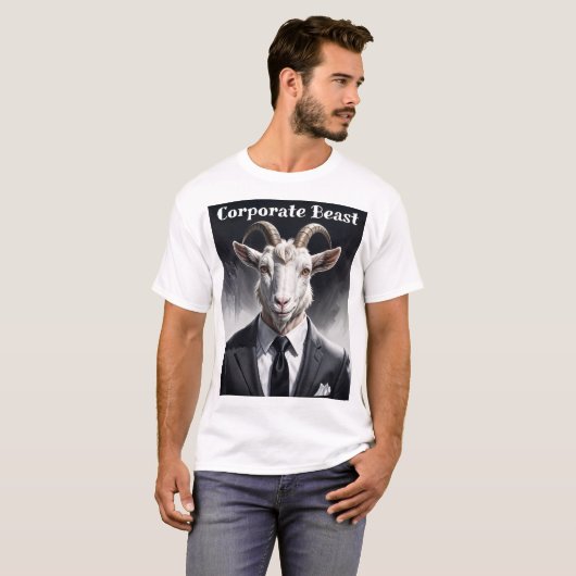 T-shirt Funny animal boss surreal suited goat character (Devant entier)