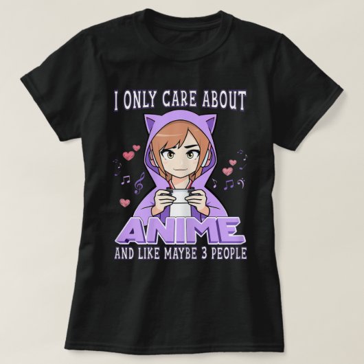 T-shirt Funny Anime Gamer Girl Design (Design devant)