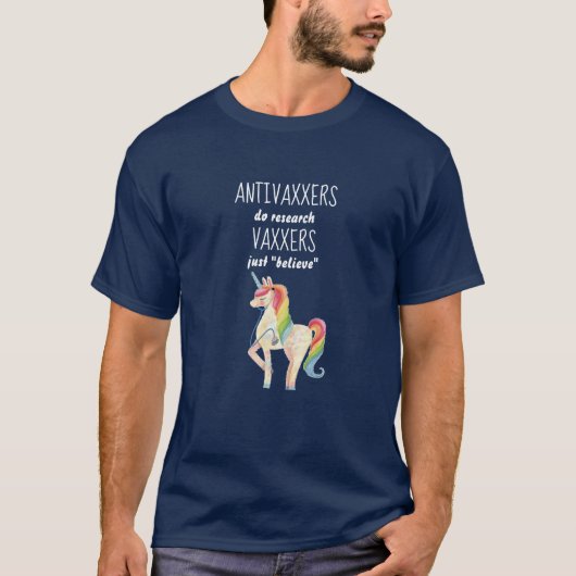 T-shirt Funny Anti-Vaxxers Recherche personnalisée Unicorn (Devant)