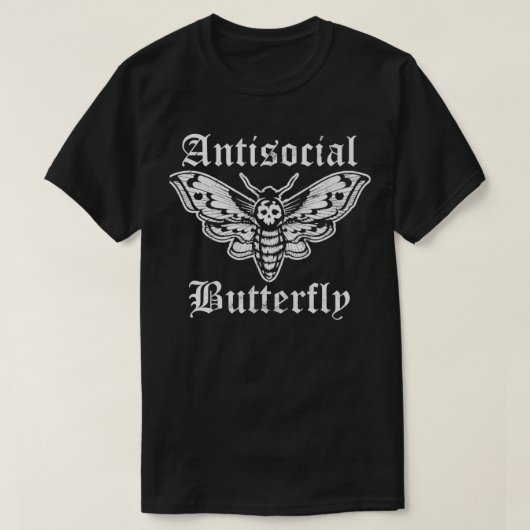 T-shirt Funny Antisocial Butterfly Introvert Distressed De (Design devant)