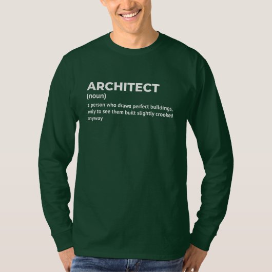 T-shirt Funny Architecte Définition Long Manche Chemise (Devant)