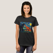 T-shirt Funny Art Japanese Monster Kaiju In Van Gogh Starr (Devant entier)