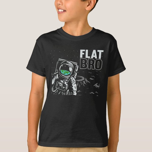 T-shirt Funny Astronaut Flat Earth Conspiration Théorie Hu (Devant)