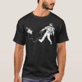 T-shirt Funny Astronaut Walking Space Dog Science Outer Sp (Devant)
