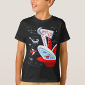 T-shirt Funny Atomic Cat Café Retro Futuristic Spaceport M (Devant)