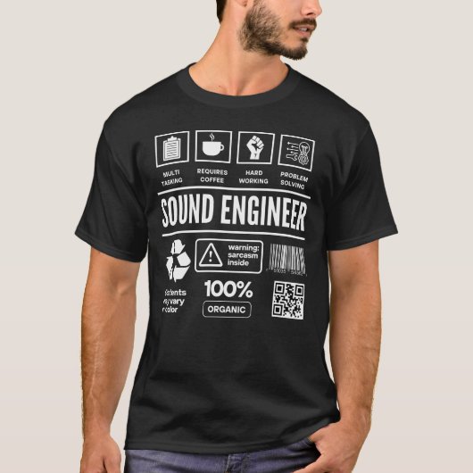 T-shirt Funny Audio Sound Engineer (Devant)