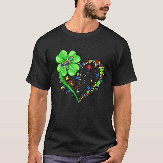 T-shirt Funny Autism Awareness St Patricks Day Clover Auti (Devant)