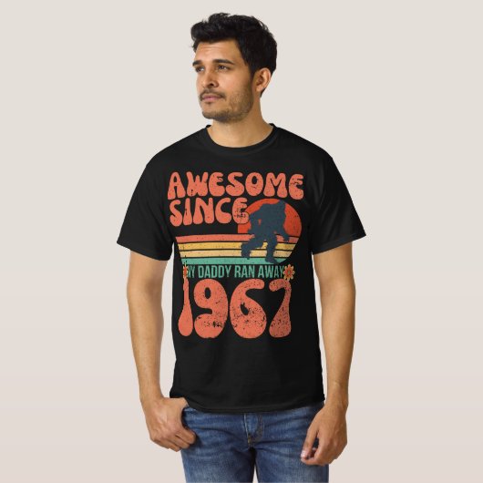 T-shirt Funny Awesome Sasquatch Retro Sunset Anniversaire  (Devant entier)