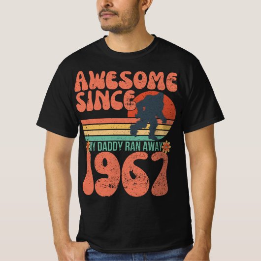 T-shirt Funny Awesome Sasquatch Retro Sunset Anniversaire (Devant)