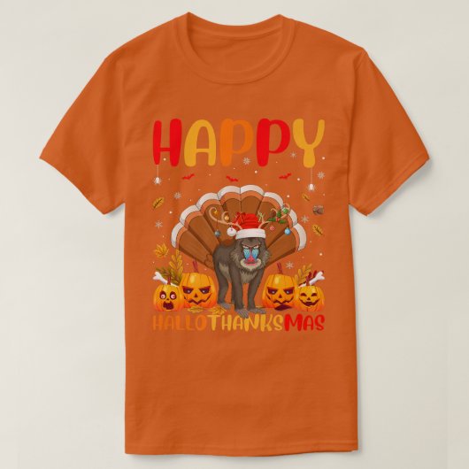 T-shirt Funny Baboon Animal Lover Happy Baboon HelloThanks (Design devant)