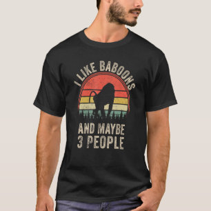 T-shirt Funny Baboon Design Art Graphique Monkey Baboons Z