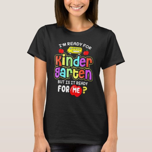 T-shirt Funny Back To School I'm Ready Kindergarten Back S (Devant)