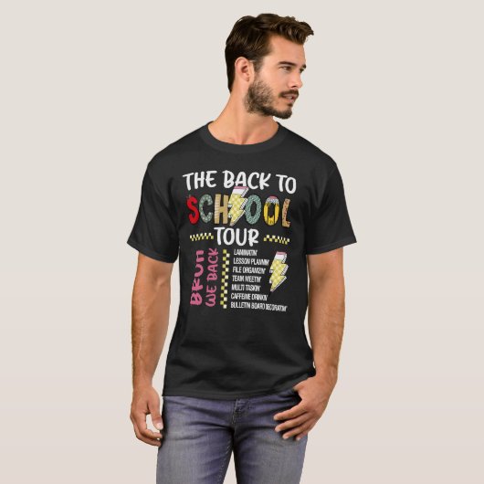 T-shirt Funny Back To School Tour BRUH We Back Teacher (Devant entier)