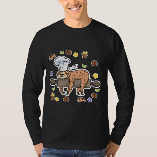 T-shirt Funny Baking Sloth Baker Cupcake Actif (Devant)