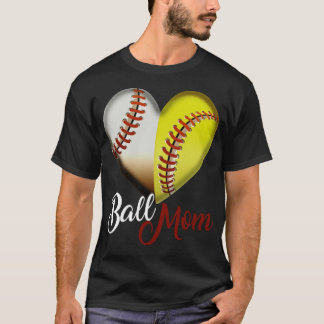 T-shirt Funny Ball Maman Design de coeur Cadeau pour nous 