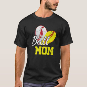 T-shirt Funny Ball Maman Softball De Baseball Cadeaux Pour