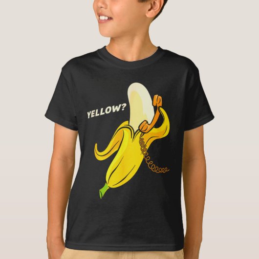 T-shirt Funny Banana Phone - Yellow_ Hello_  (Devant)