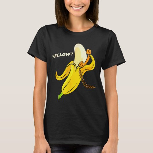 T-shirt Funny Banana Phone - Yellow_ Hello_ (Devant)