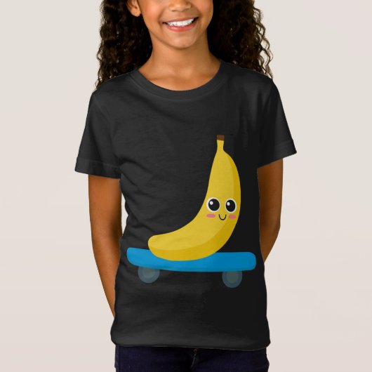 T-Shirt Funny Banana Skateboard Skaters Cadeau Femme Homme (Devant)