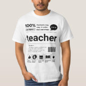 T-shirt Funny Barcode moderne Appréciation enseignant Cade (Devant)