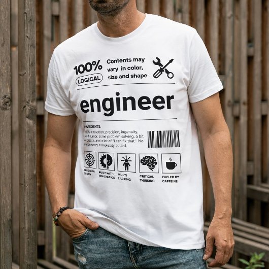 T-shirt Funny Barcode moderne Ingénieur cadeau
