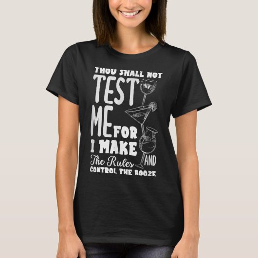 T-shirt Funny Bartender Thou Shall Not Test Me Quote (Devant)