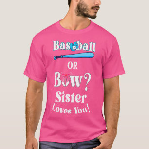 T-shirt Funny Baseball Ou Soeur De La Bow Vous Aime