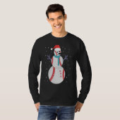 T-shirt Funny Baseball Snowman Christmas New Year Gift (Devant entier)