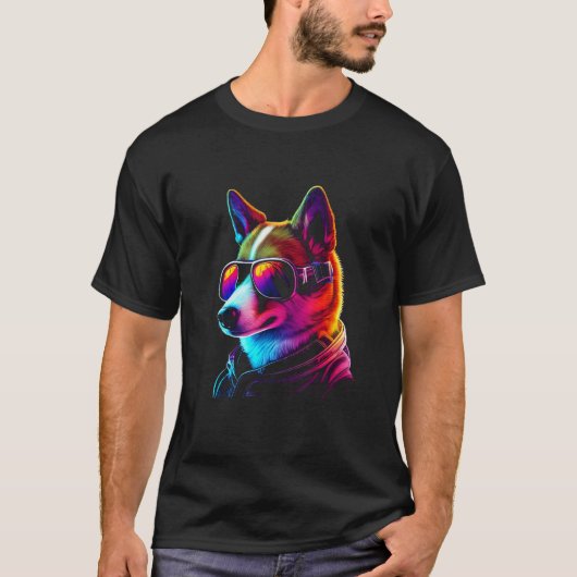 T-shirt Funny BasenjiDog owner Vaporwave Notorious DJ (Devant)