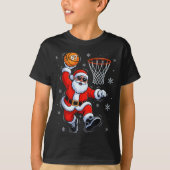 T-shirt Funny Basketball Santa 67 Christmas Xmas Holiday K (Devant)