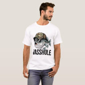 T-shirt Funny Basse Chemise de Pêche | Basshole Papa Tee (Devant entier)