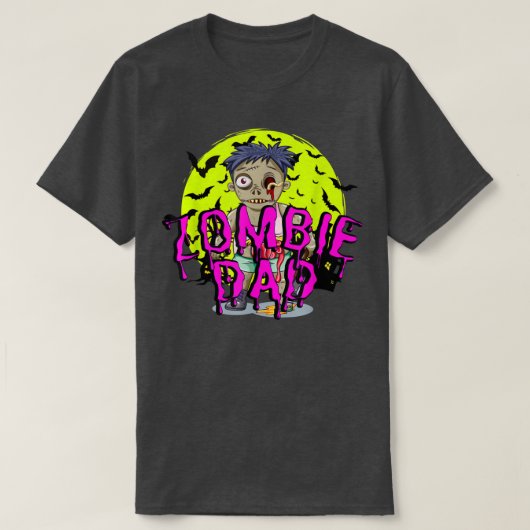 T-shirt Funny Bats Zombie Papa (Design devant)